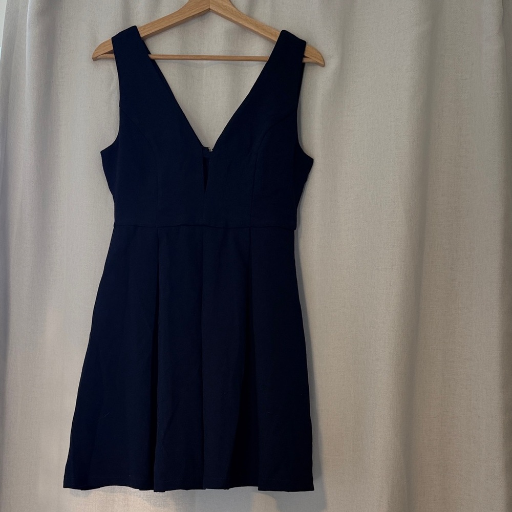 She + Sky Navy V-Neck Mini Dress